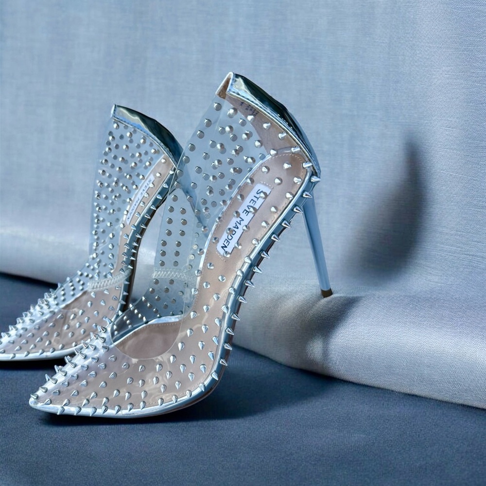 Steve Madden Silver Studded Heels